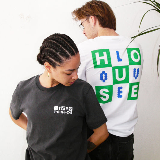 Toy Tonics House Love Shirt - Green/Blue on White
