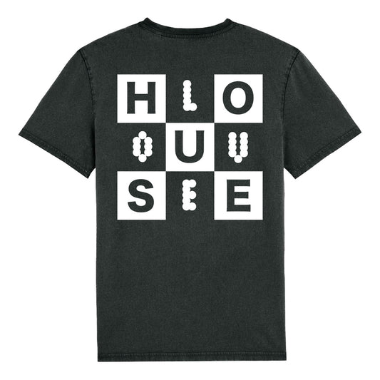 Toy Tonics House Love Shirt - White on Dyed Black
