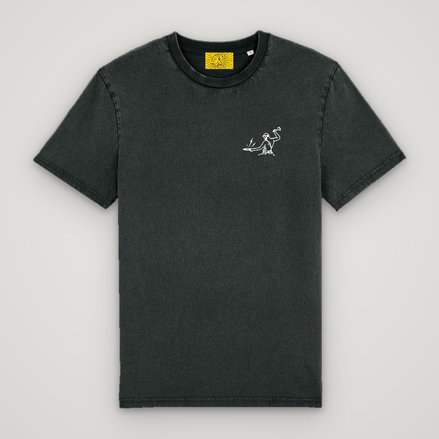 Toy Tonics Pocket Icon Shirt - White on Dyed Black