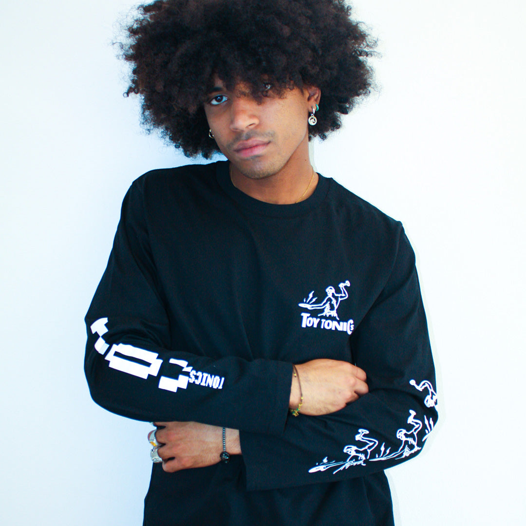 Toy Tonics Longsleeve by M.I.R.U.E.L - White on Black