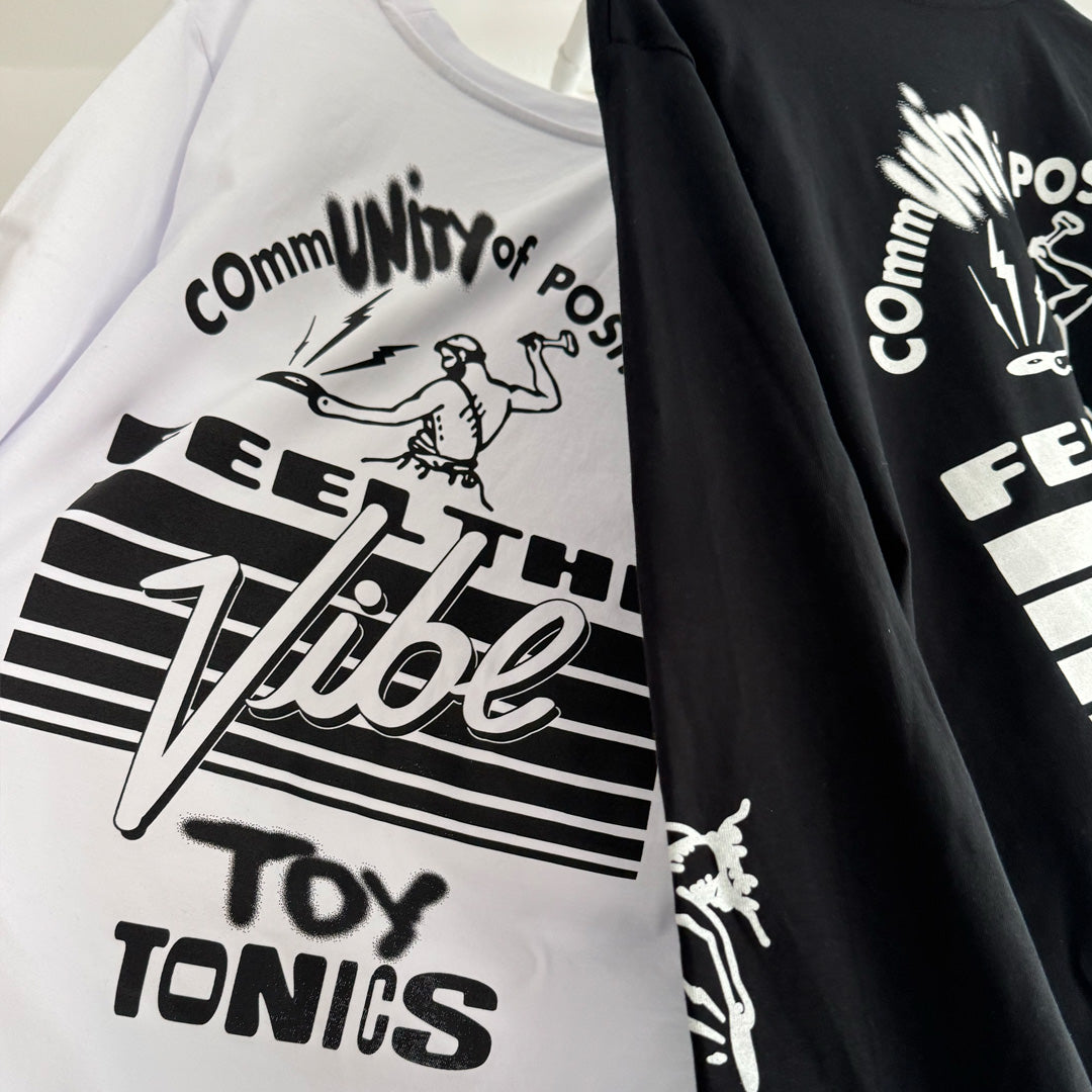 Toy Tonics Longsleeve by M.I.R.U.E.L - Black on White