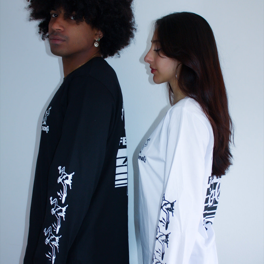 Toy Tonics Longsleeve by M.I.R.U.E.L - White on Black