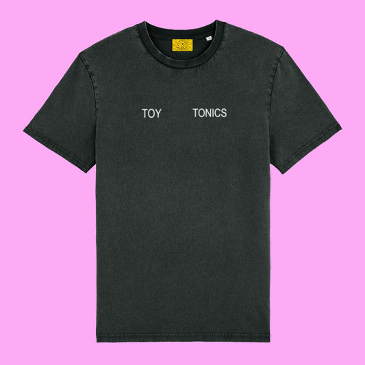 Toy Tonics Sprayed Shirt - White on Dyed Black