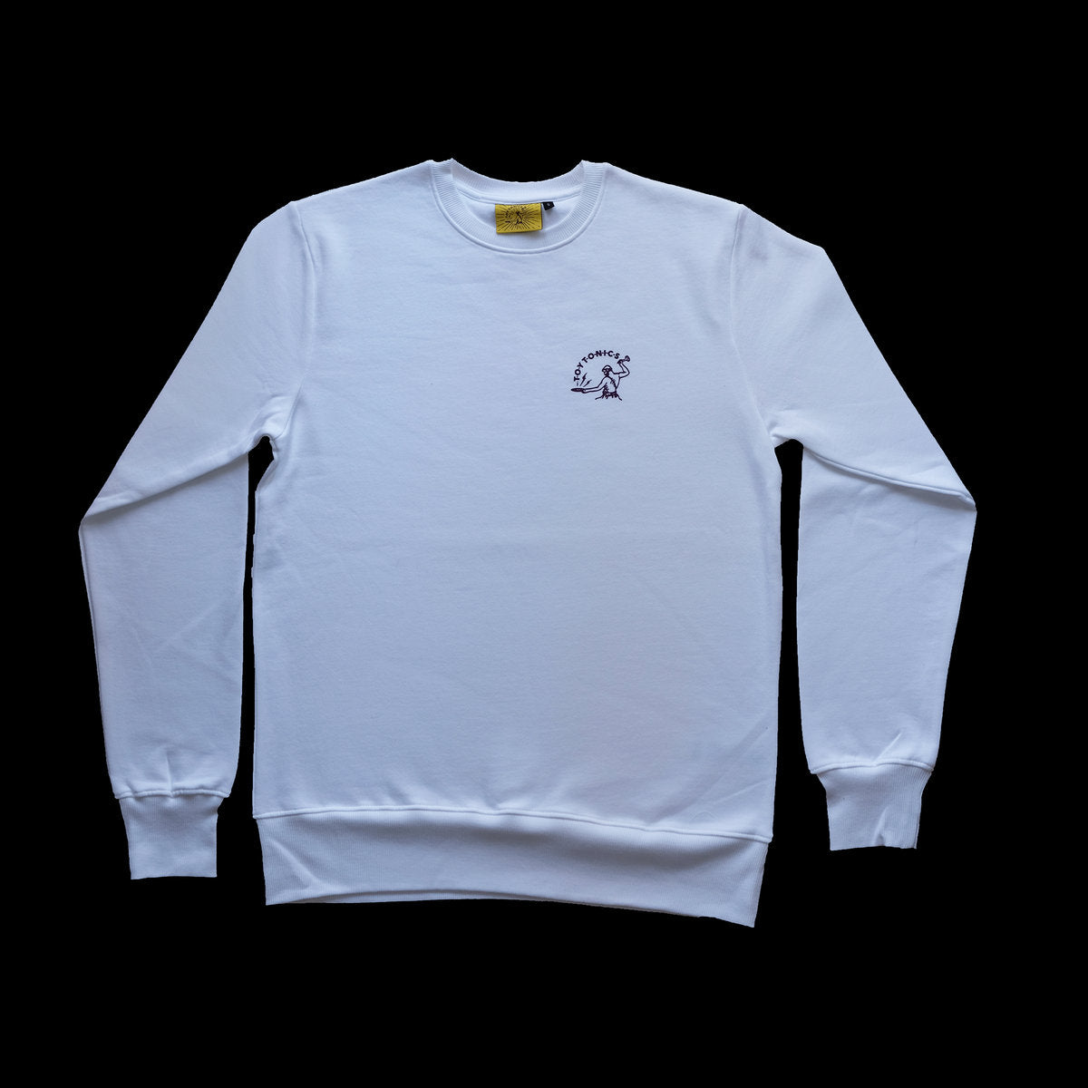 Toy Tonics Pocket Print Sweater - purple on white