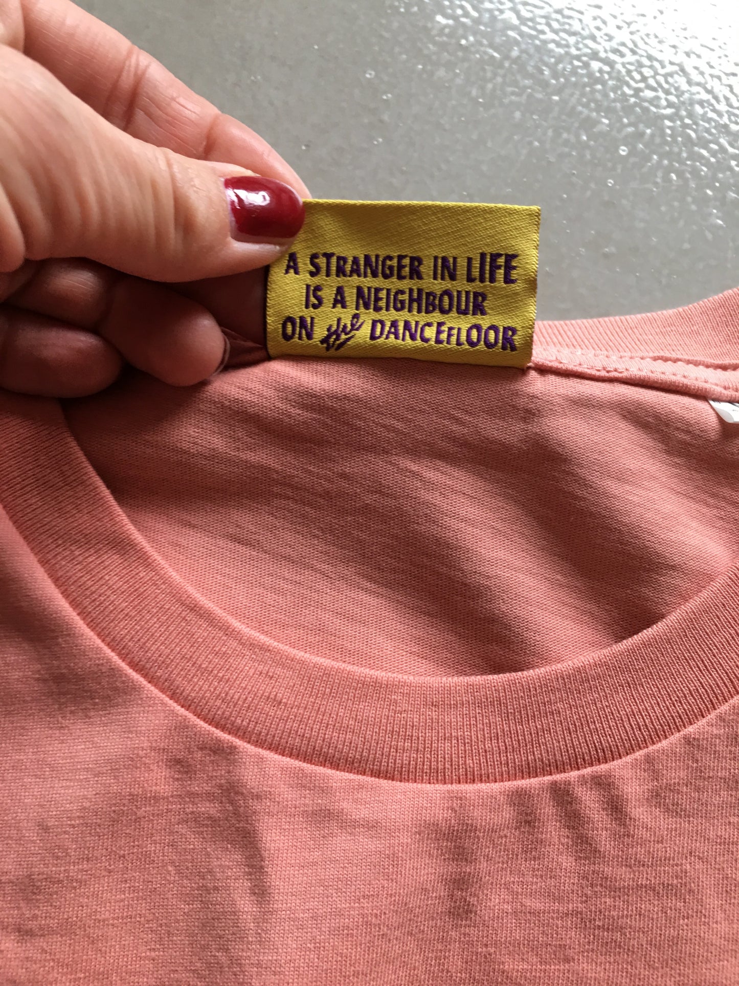 Vinyl Fetish T-Shirt 2nd edition - blue on rose clay - Limited to 30