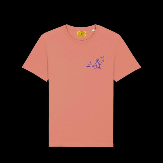 Vinyl Fetish T-Shirt 2nd edition - blue on rose clay - Limited to 30