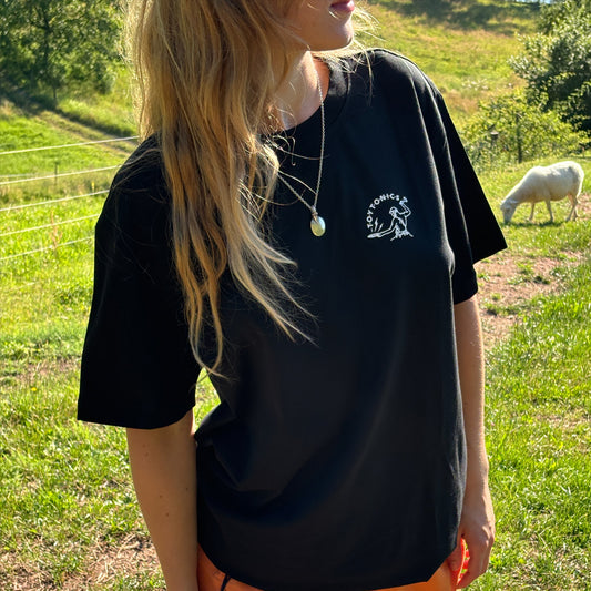 Small Logo Shirt - White on Black