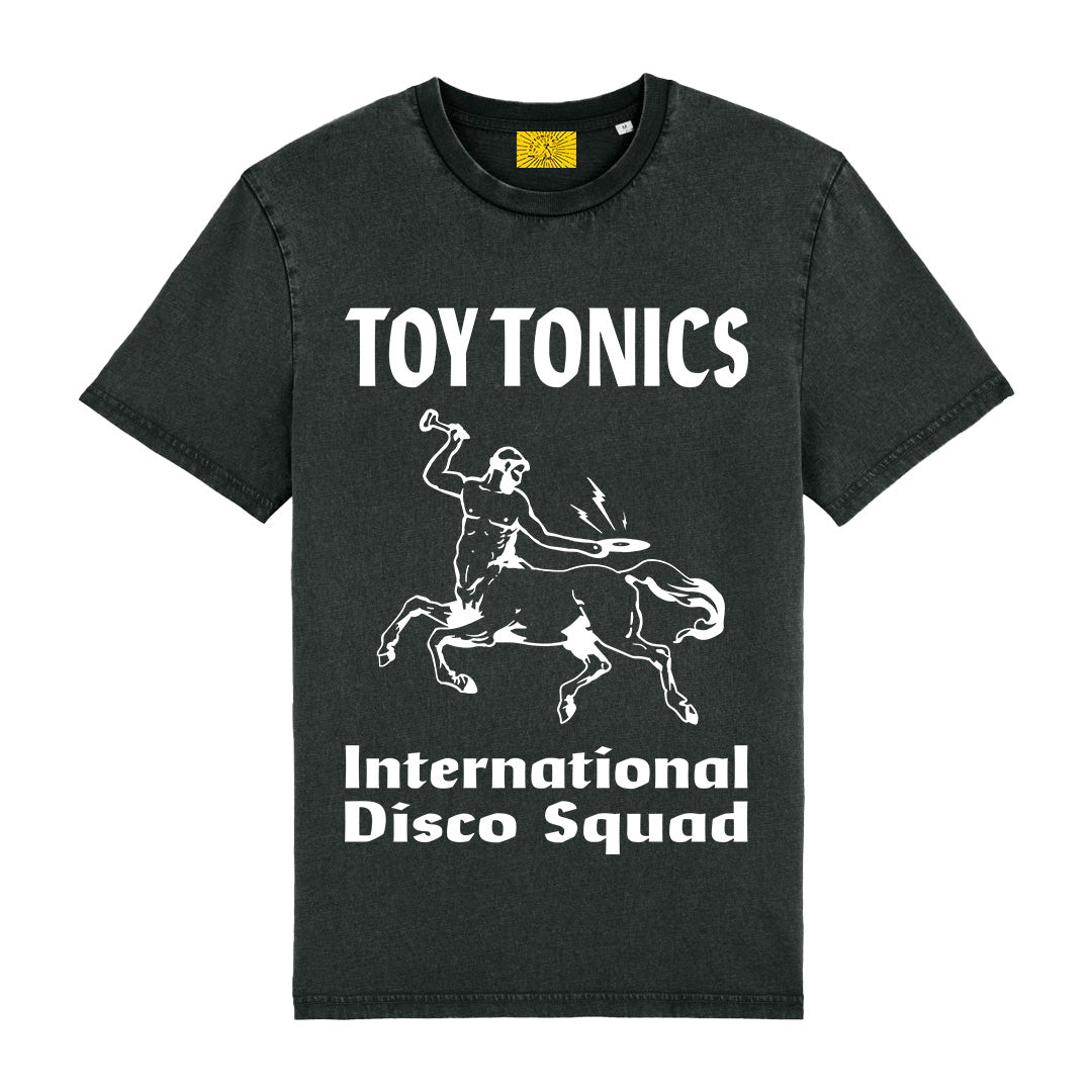 Toy Tonics Disco Squad Shirt - White on Dyed Black