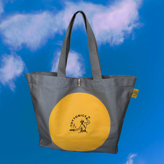 Toy Tonics Shopping Bag Grey - Yellow Print