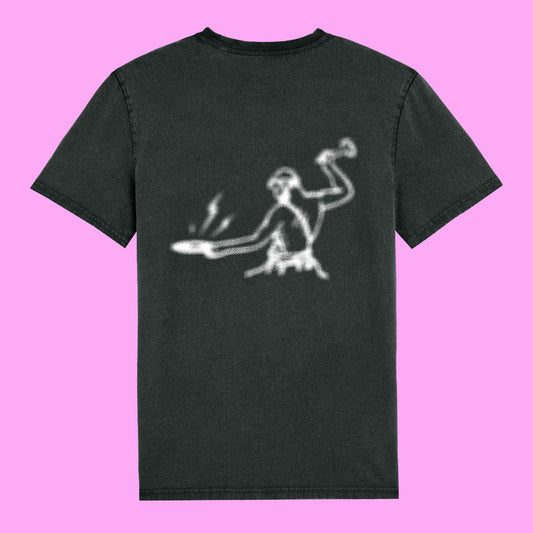 Toy Tonics Sprayed Shirt - White on Dyed Black