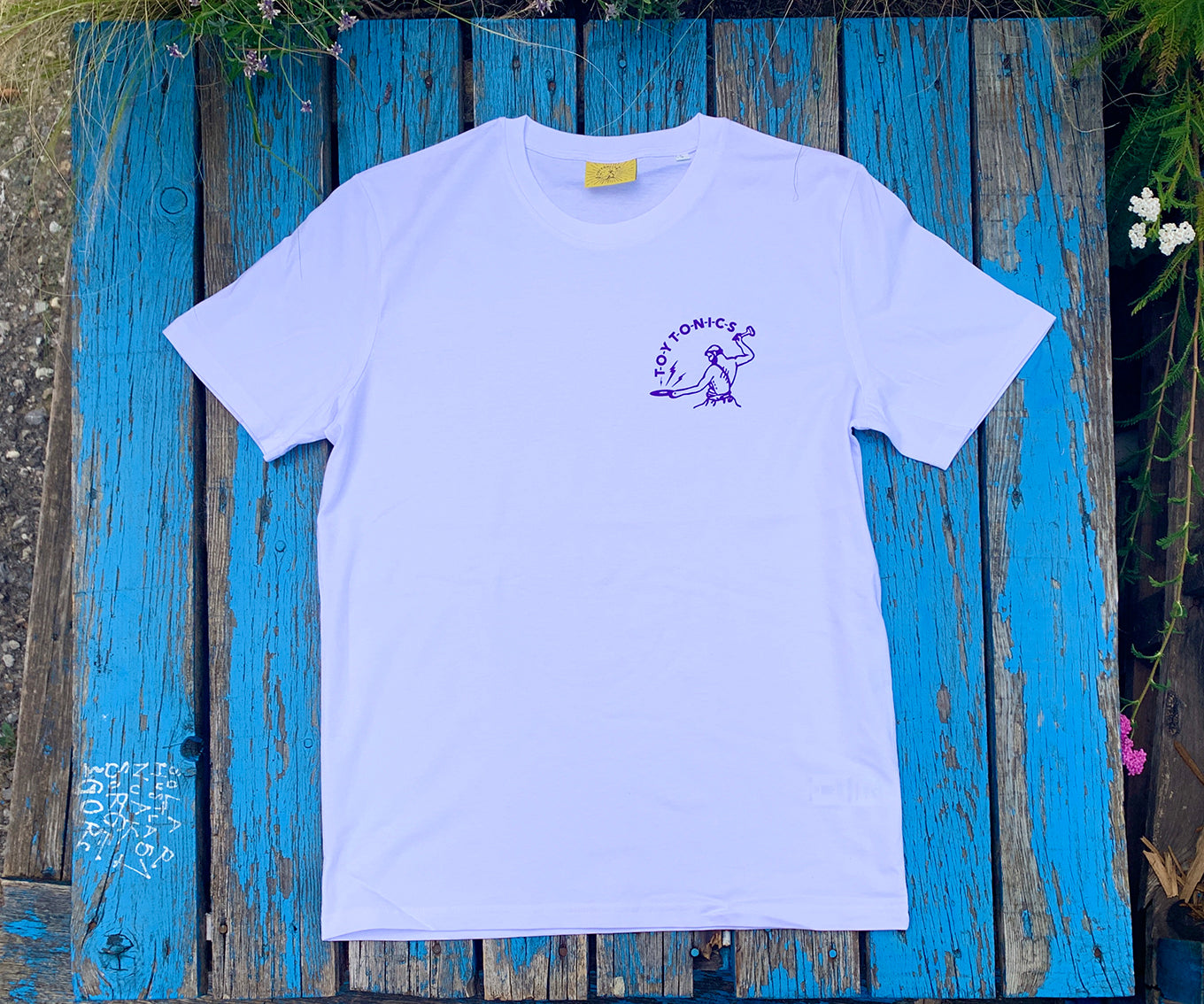Toy Tonics Pocket Print T-Shirt - purple on white