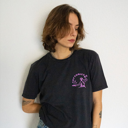 Logo Shirt - Lilacs on Dyed Black