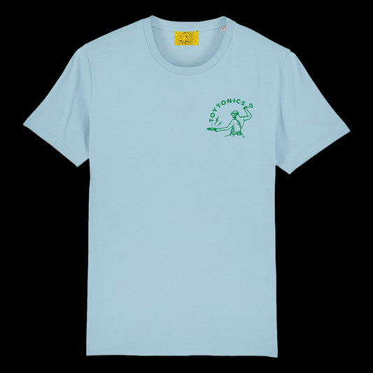 Logo Shirt - Green on Sky Blue